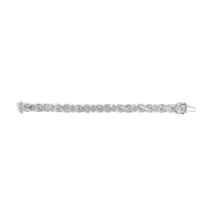 8 1/5 Ct. T.W. Diamond Geometric Twisted Link Bracelet in 14K White Gold, photo 4