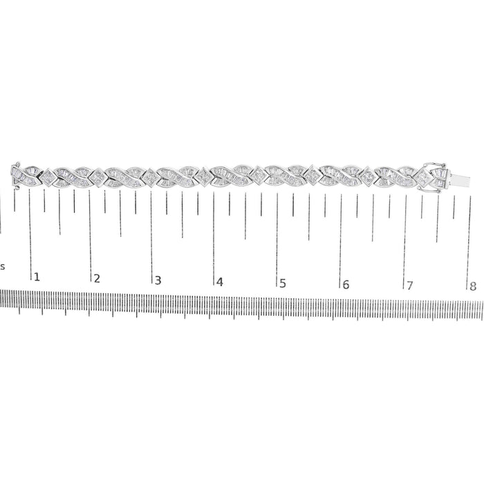 8 1/5 Ct. T.W. Diamond Geometric Twisted Link Bracelet in 14K White Gold, photo 5