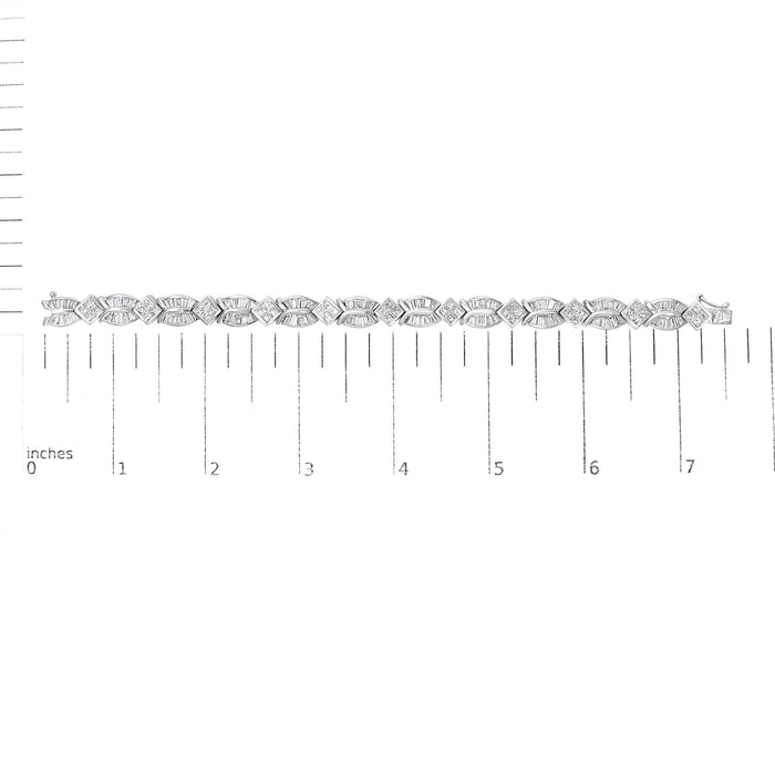 8 5/8 Ct. T.W. Princess and Baguette Diamond Geometric Twist Link Bracelet in 14K White Gold, photo 5