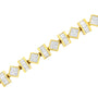 Pulsera de eslabones modernos con diamantes talla princesa y baguette de 7.50 ct. p.t. en oro amarillo de 14K, foto 4