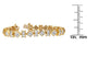 Pulsera de eslabones modernos con diamantes talla princesa y baguette de 7.50 ct. p.t. en oro amarillo de 14K, foto 6