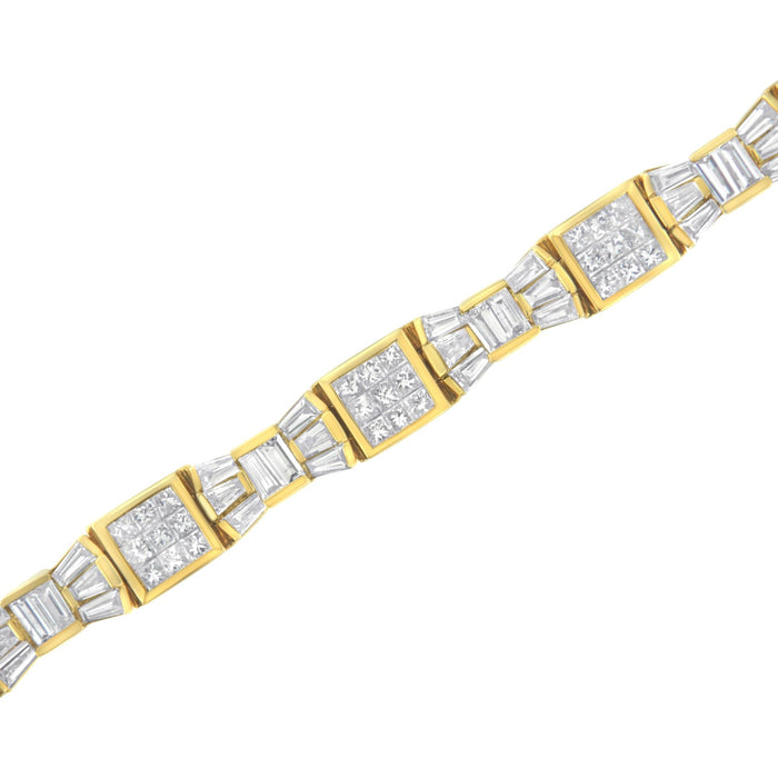 Pulsera de eslabones alternos de lazo y caja con diamantes de 9 ct. p.t. en oro amarillo de 14K, color G-H, claridad VS1-VS2, 7 pulg., foto 5