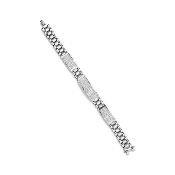 Pulsera tenis para hombre con diamantes princesa invisibles de 12 ct. p.t. en oro blanco de 14K, color G-H, claridad VS1-VS2, 8.5 pulg., foto 5