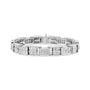 10 5/8 Ct. T.W. Diamond Panel Link Bracelet in 14K White Gold, photo 1