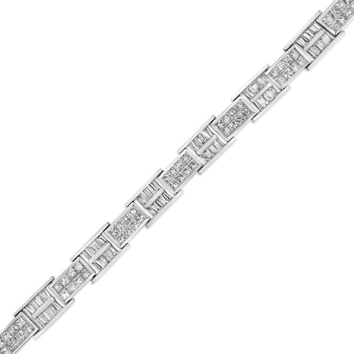 10 5/8 Ct. T.W. Diamond Panel Link Bracelet in 14K White Gold, photo 4