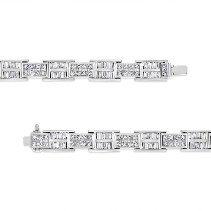 10 5/8 Ct. T.W. Diamond Panel Link Bracelet in 14K White Gold, photo 5