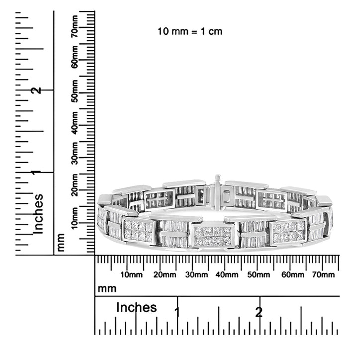 10 5/8 Ct. T.W. Diamond Panel Link Bracelet in 14K White Gold, photo 6