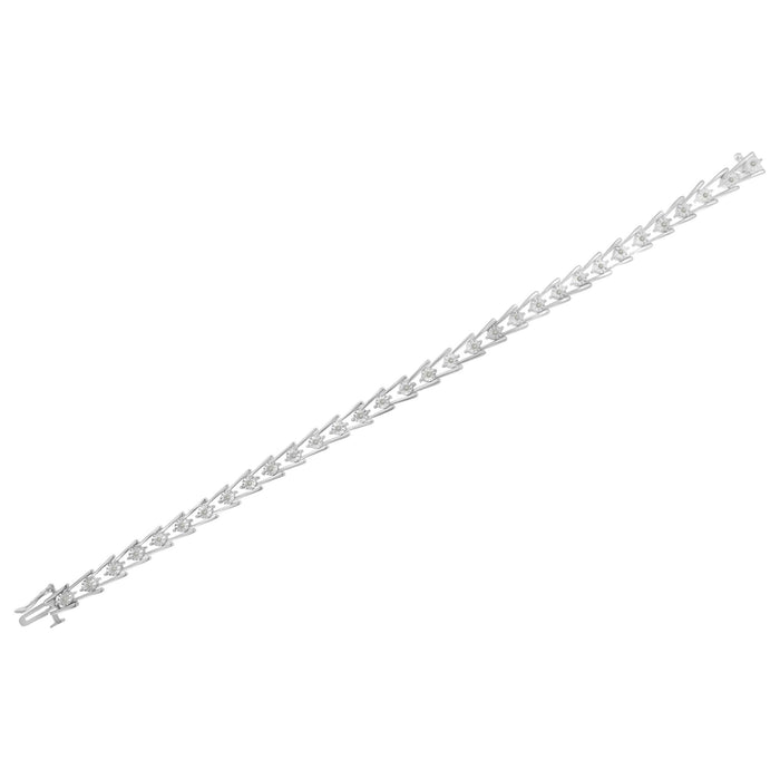 1/4 Ct. T.W. Miracle-Set Diamond Sleek and Open VBracelet in Sterling Silver, photo 6