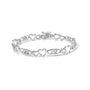 1/5 Ct. T.W. Diamond Double Heart Link Bracelet in Sterling Silver, photo 1