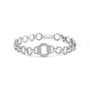 1 Ct. T.W. Diamond Interlinking Open Circle Link Bracelet in Sterling Silver, photo 1