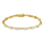 Pulsera de eslabones con diamantes redondos y talla baguette de 2 ct. p.t. en oro amarillo y blanco de 10K, foto 2