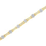 Pulsera de eslabones con diamantes redondos y talla baguette de 2 ct. p.t. en oro amarillo y blanco de 10K, foto 5