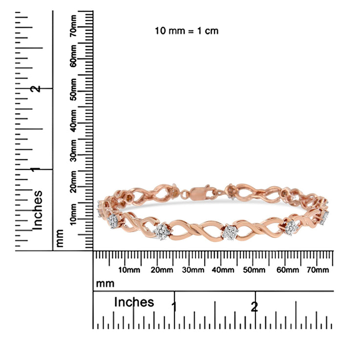 1/2 Ct. T.W. Diamond Infinity Link Tennis Bracelet in 10K Rose Gold-Plated Sterling Silver, photo 7