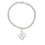 Pulsera con dije de corazón calado y cadena de infinito vertical al centro en plata de ley, foto 2