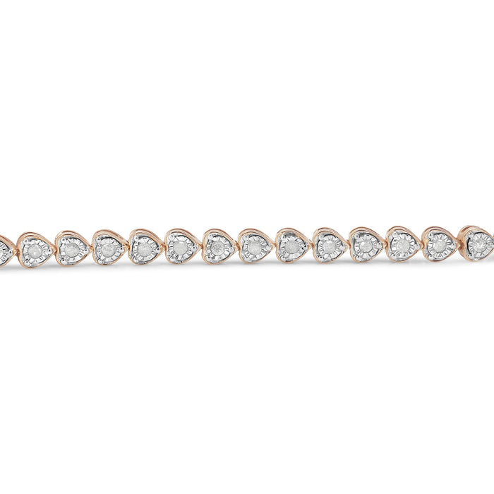 Pulsera tenis de eslabones de corazón Miracle-Set con diamantes de 1 ct. p.t. en plata de ley, foto 13