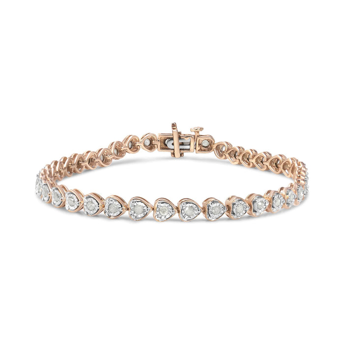 Pulsera tenis de eslabones de corazón Miracle-Set con diamantes de 1 ct. p.t. en plata de ley, foto 16