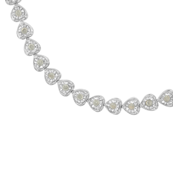 Pulsera tenis de eslabones de corazón Miracle-Set con diamantes de 1 ct. p.t. en plata de ley, foto 6