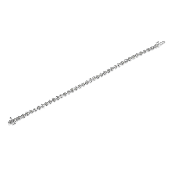 Pulsera tenis de eslabones de corazón Miracle-Set con diamantes de 1 ct. p.t. en plata de ley, foto 17