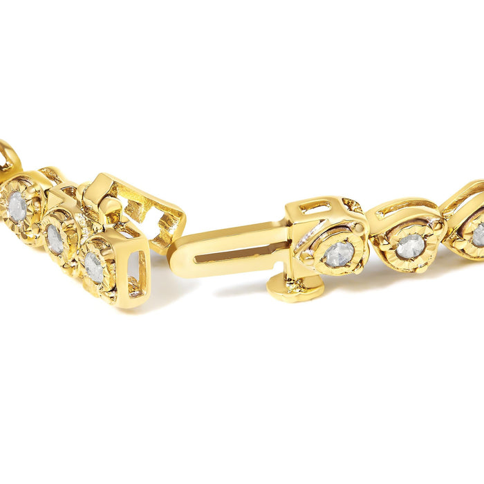 Pulsera tenis de eslabones de corazón Miracle-Set con diamantes de 1 ct. p.t. en plata de ley, foto 5