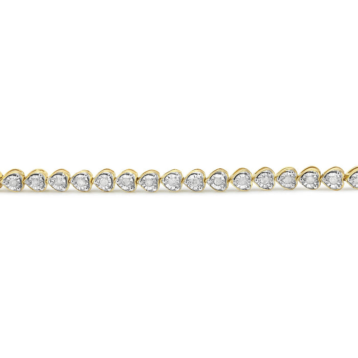 Pulsera tenis de eslabones de corazón Miracle-Set con diamantes de 1 ct. p.t. en plata de ley, foto 14