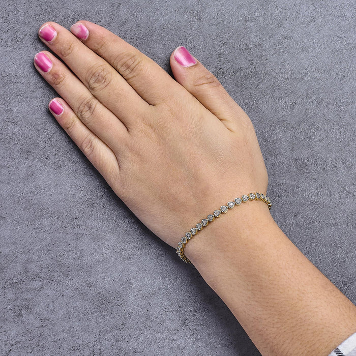 Pulsera tenis de eslabones de corazón Miracle-Set con diamantes de 1 ct. p.t. en plata de ley, foto 8