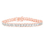 Pulsera tenis de eslabones chevron de fantasía en forma de abanico con diamantes de 2 ct. p.t. en plata de ley, foto 2