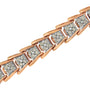 Pulsera tenis de eslabones chevron de fantasía en forma de abanico con diamantes de 2 ct. p.t. en plata de ley, foto 14