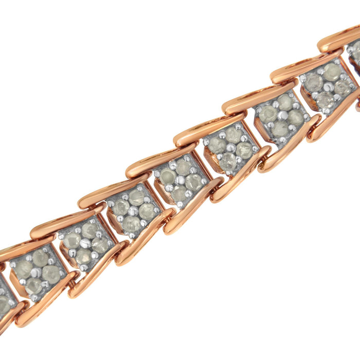 Pulsera tenis de eslabones chevron de fantasía en forma de abanico con diamantes de 2 ct. p.t. en plata de ley, foto 14