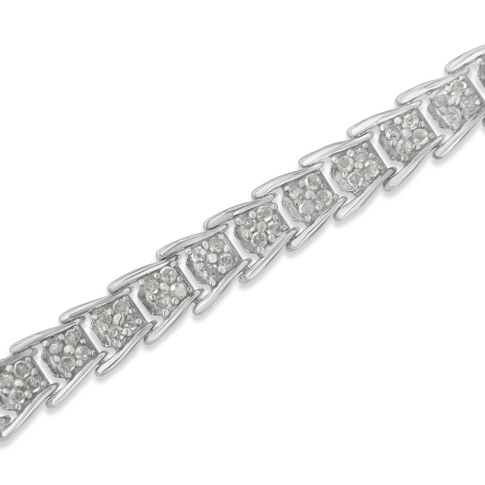 2 Ct. T.W. Diamond Fan-Shaped Link Tennis Bracelet in 10K White Gold, photo 5
