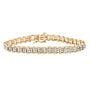 Pulsera tenis de eslabones chevron de fantasía en forma de abanico con diamantes de 2 ct. p.t. en plata de ley, foto 3