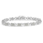 Pulsera tenis de eslabones en X con racimos de diamantes de 1 1/2 ct. p.t. en plata de ley, foto 1