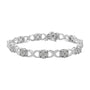 1 Ct. T.W. Rose-Cut Diamond Love Locks Link Bracelet in Sterling Silver, photo 1