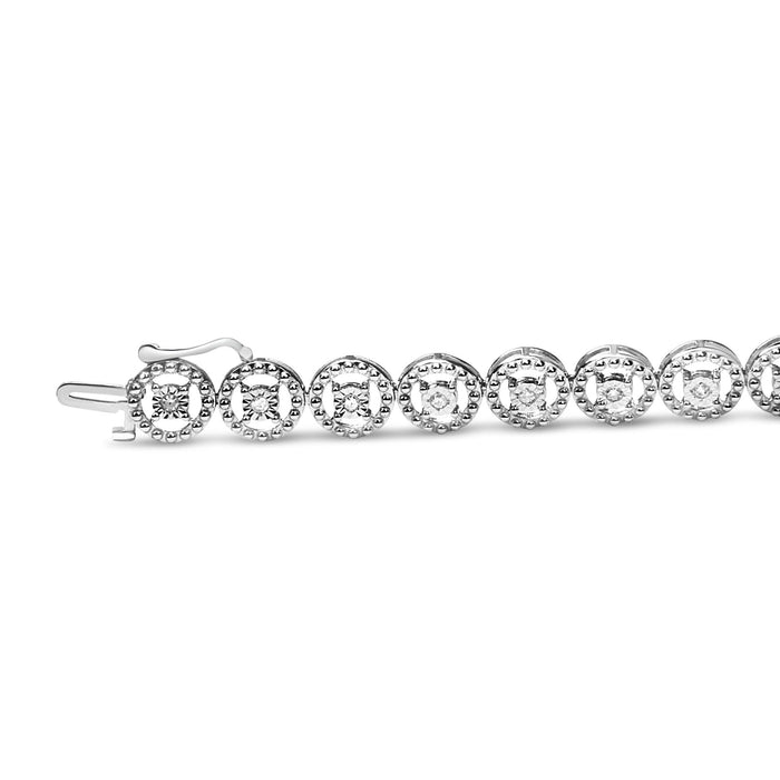 1/2 Ct. T.W. Diamond Nested Circle Miracle-Set Open Wheel Link Bracelet in Sterling Silver, photo 5