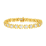 Pulsera Xoxo con diamantes de 2 ct. p.t. en plata de ley bañada en oro amarillo de 10K