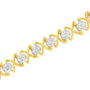 Pulsera Xoxo con diamantes de 2 ct. p.t. en plata de ley bañada en oro amarillo de 10K, foto 5