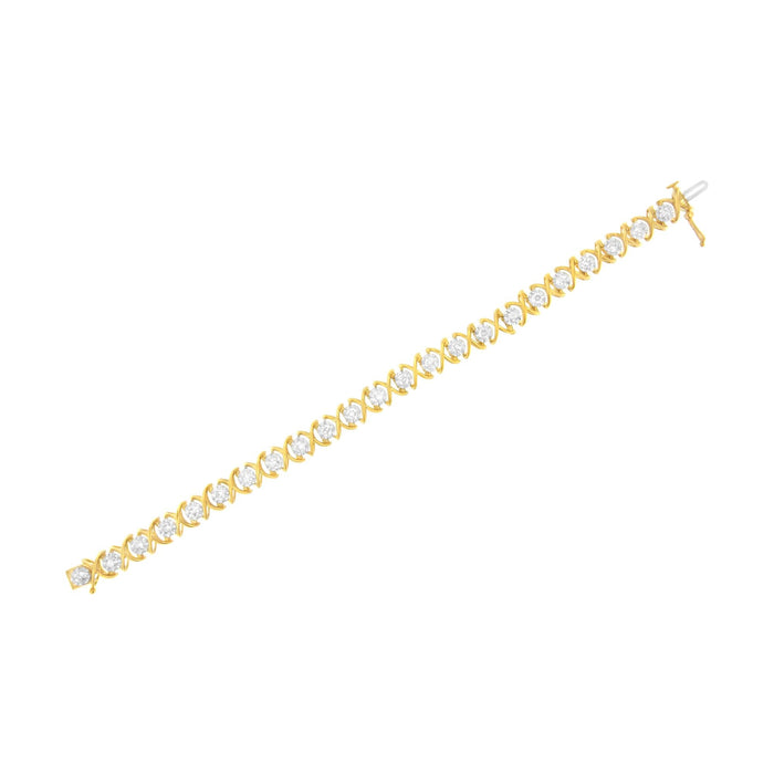 Pulsera Xoxo con diamantes de 2 ct. p.t. en plata de ley bañada en oro amarillo de 10K, foto 6