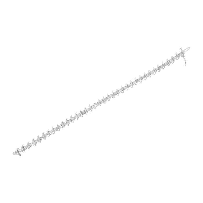 Pulsera de eslabones de garras con diamantes de 1 ct. p.t. en plata de ley, foto 6