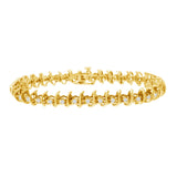 Pulsera de eslabones de garras con diamantes de 1 ct. p.t. en plata de ley bañada en oro amarillo de 10K