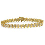 Pulsera de eslabones en S de 2 garras con diamantes de 7 ct. p.t. en plata de ley bañada en oro amarillo de 10K, foto 1