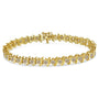 Pulsera de eslabones en S de 2 garras con diamantes de 7 ct. p.t. en plata de ley bañada en oro amarillo de 10K, foto 2