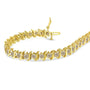 Pulsera de eslabones en S de 2 garras con diamantes de 7 ct. p.t. en plata de ley bañada en oro amarillo de 10K, foto 5