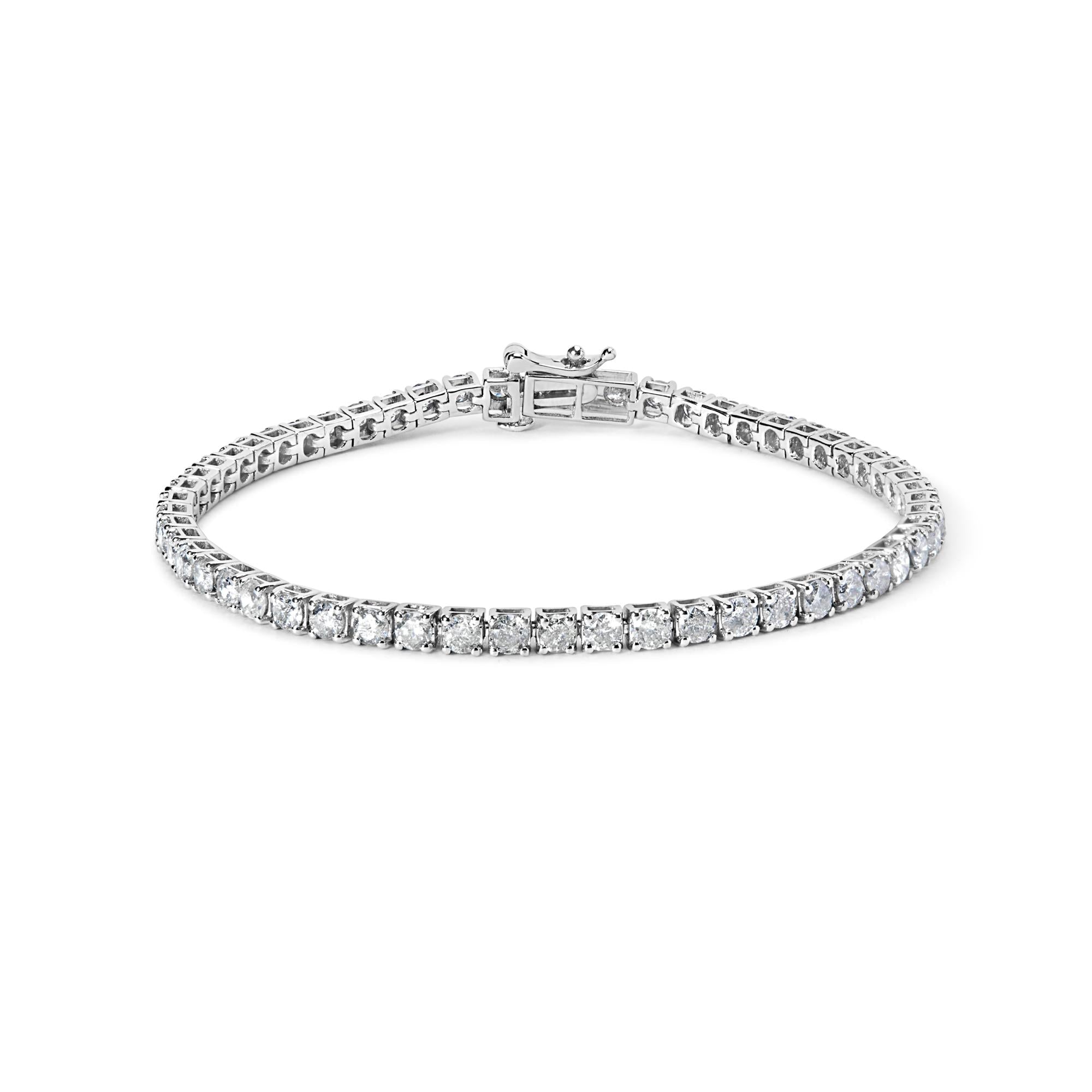 Pulsera tenis con diamantes naturales de 5 ct. p.t. en oro blanco de 10K, foto 1