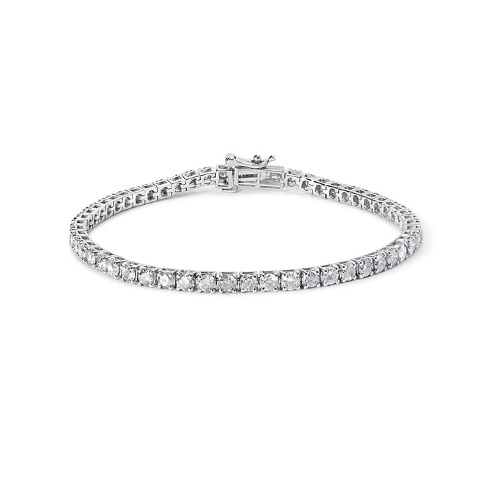 Pulsera tenis con diamantes naturales de 5 ct. p.t. en oro blanco de 10K, foto 1