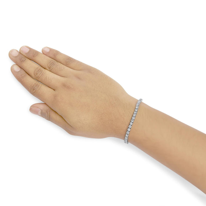 Lab-Grown Round Diamond Four-Prong Tennis Bracelet in 14K Gold, photo 26