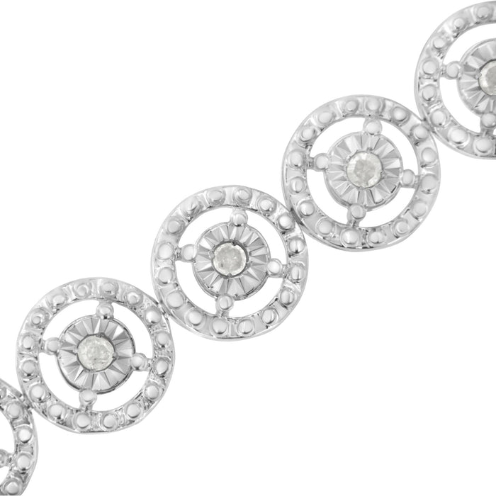1 Ct. T.W. Diamond Nested Circle Miracle-Set Open Wheel Link Bracelet in Sterling Silver, photo 5