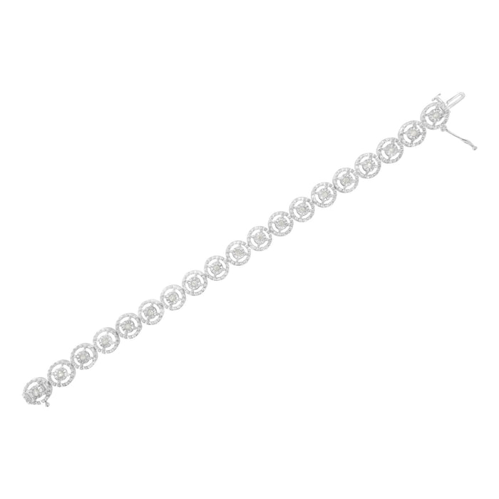 1 Ct. T.W. Diamond Nested Circle Miracle-Set Open Wheel Link Bracelet in Sterling Silver, photo 6