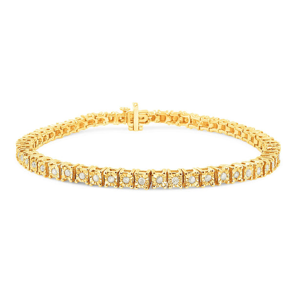 Pulsera tenis Miracle-Set de marco cuadrado con diamantes de 1 ct. p.t. en plata de ley, foto 2