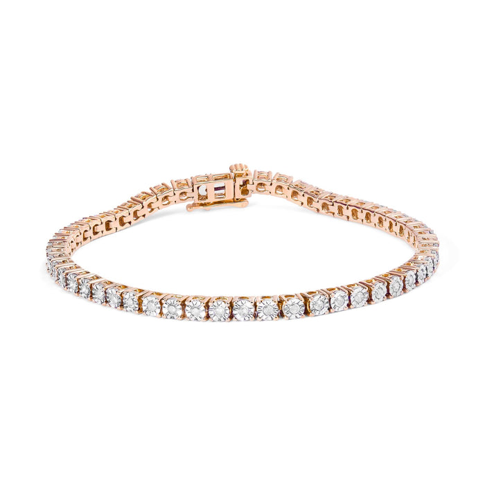 Pulsera tenis de bisel Miracle-Set con diamantes de 1 ct. p.t. en plata de ley, foto 1