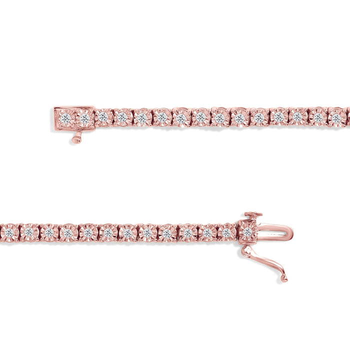 Pulsera tenis de bisel Miracle-Set con diamantes de 1 ct. p.t. en plata de ley, foto 10