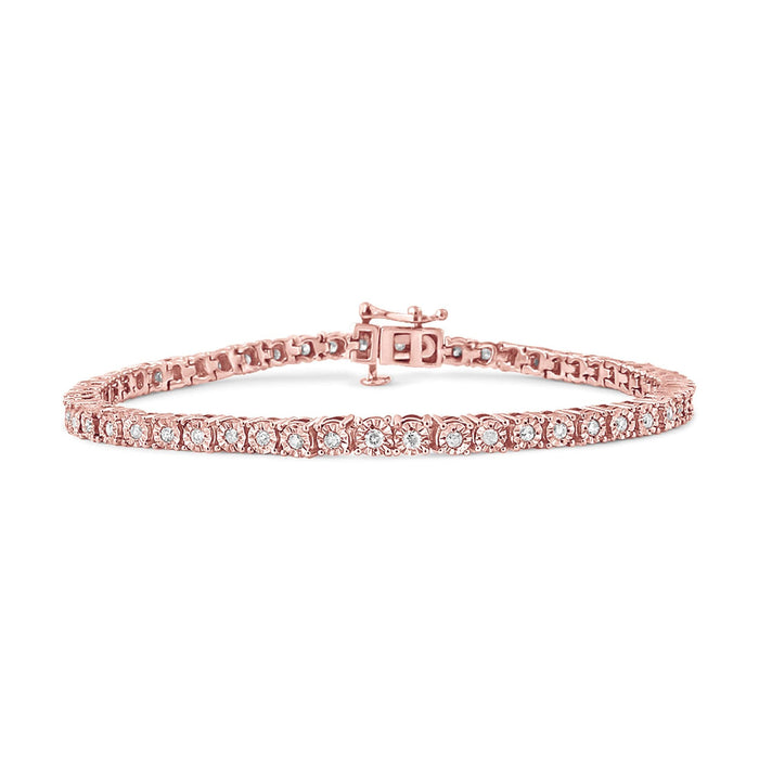 Pulsera tenis de bisel Miracle-Set con diamantes de 1 ct. p.t. en plata de ley, foto 19